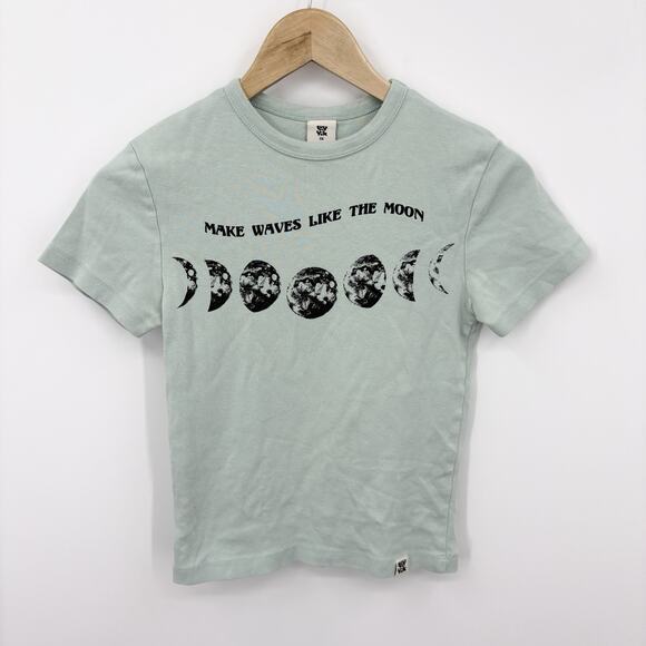 Lucy & Yak Shirt Womens XSmall Cropped Baby Tee Celestial Ocean Sustainable Moon - Picture 1 of 6